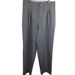 Vtg Lee David Womens 16 Gray Dress‎ Pants Trousers Polyester Business Pinstripe